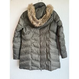Kenneth Cole Reaction Women’s Small Olive Down Quilted Puffer Winter Coat Hooded